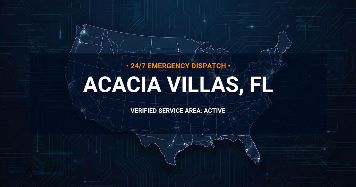 Emergency Plumbing Dispatch Map for Plumbing Services: Acacia Villas, FL