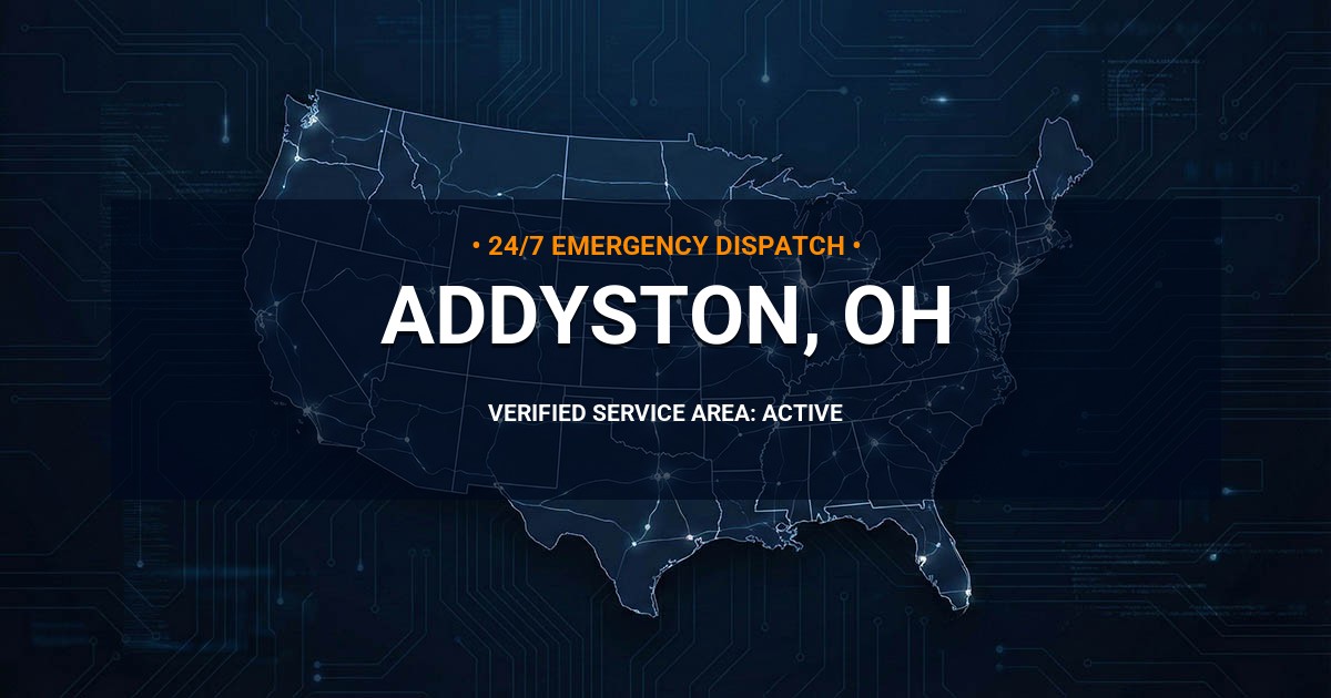 Emergency Plumbing Dispatch Map for Plumbing Services: Addyston, OH