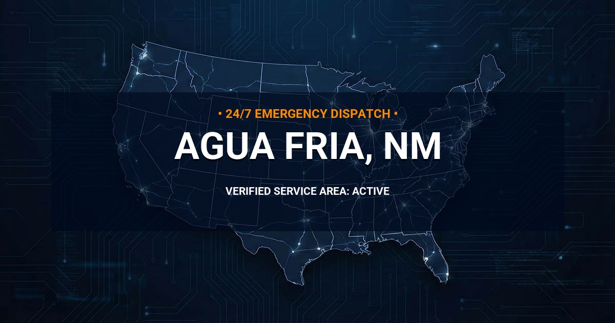Emergency Plumbing Dispatch Map for Plumbing Services: Agua Fria, NM