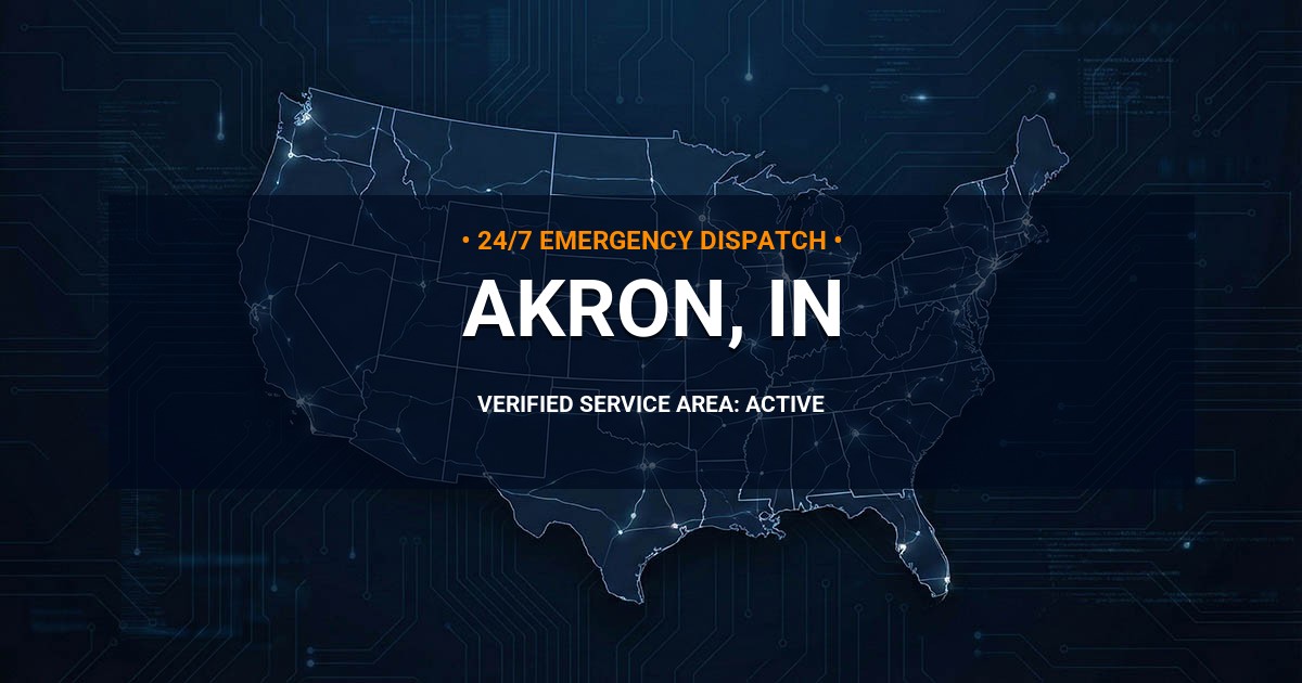 Emergency Plumbing Dispatch Map for Plumbing Services: Akron, IN