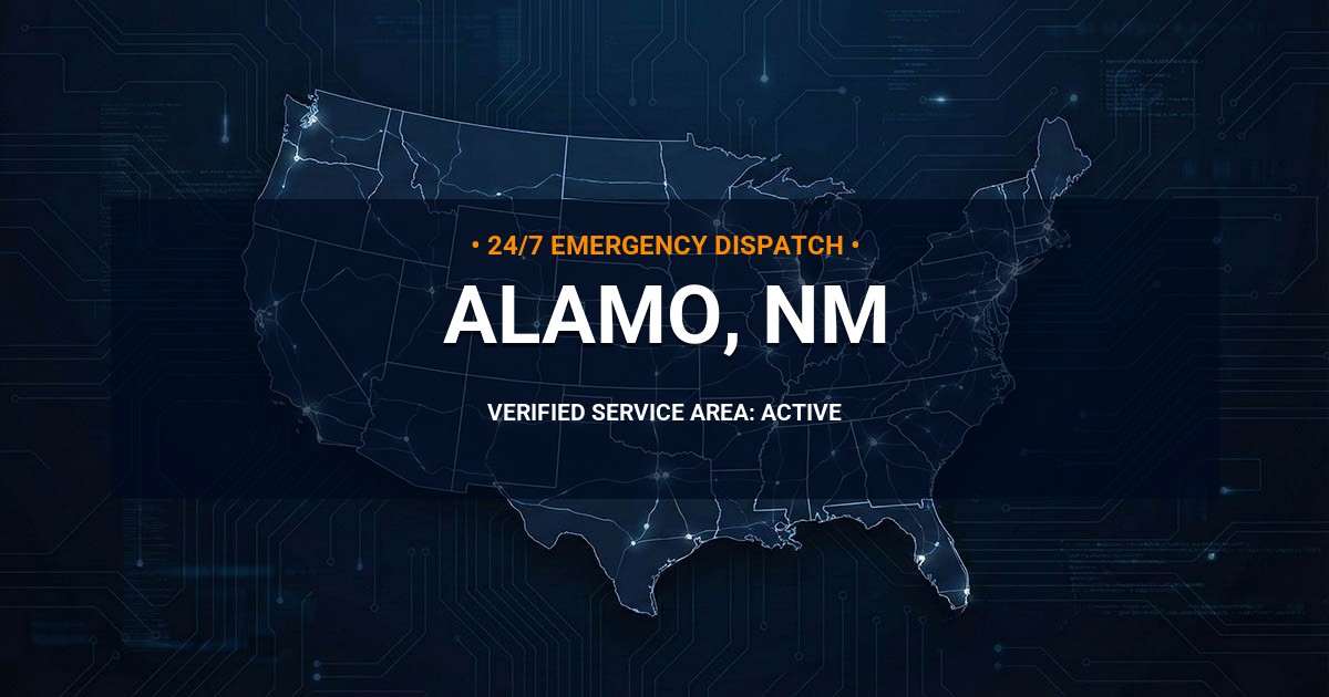 Emergency Plumbing Dispatch Map for Plumbing Services: Alamo, NM