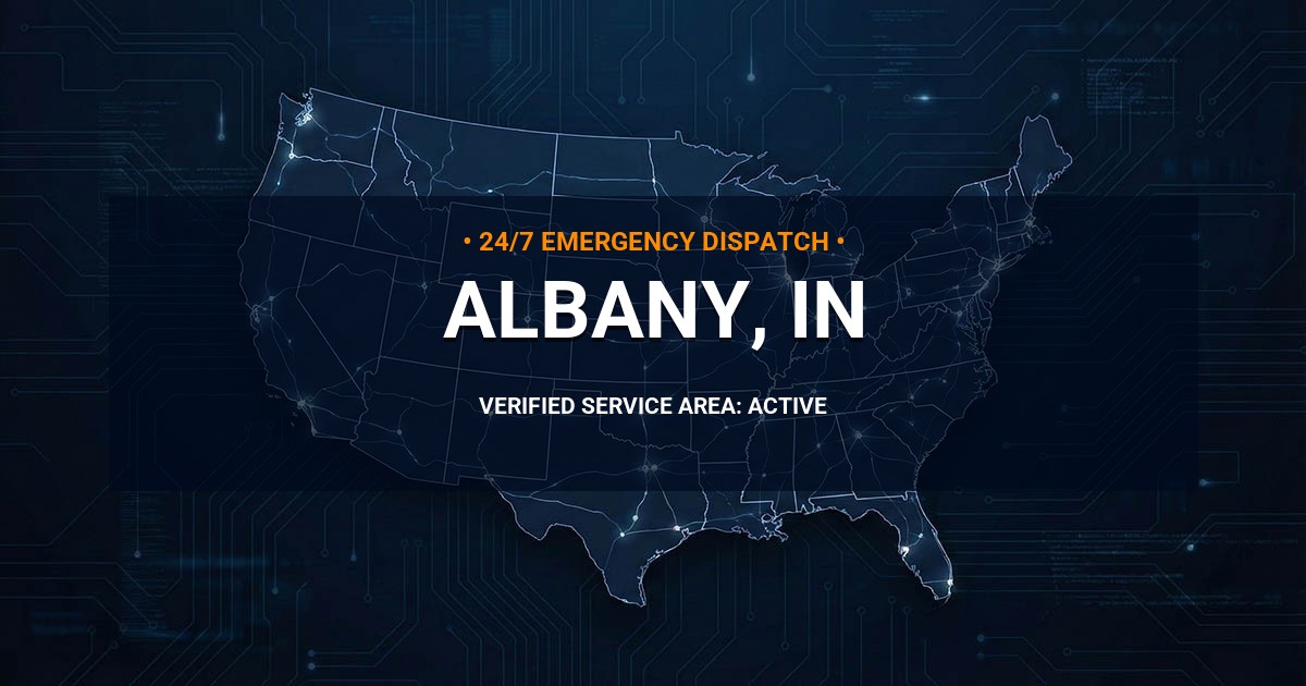 Emergency Plumbing Dispatch Map for Plumbing Services: Albany, IN