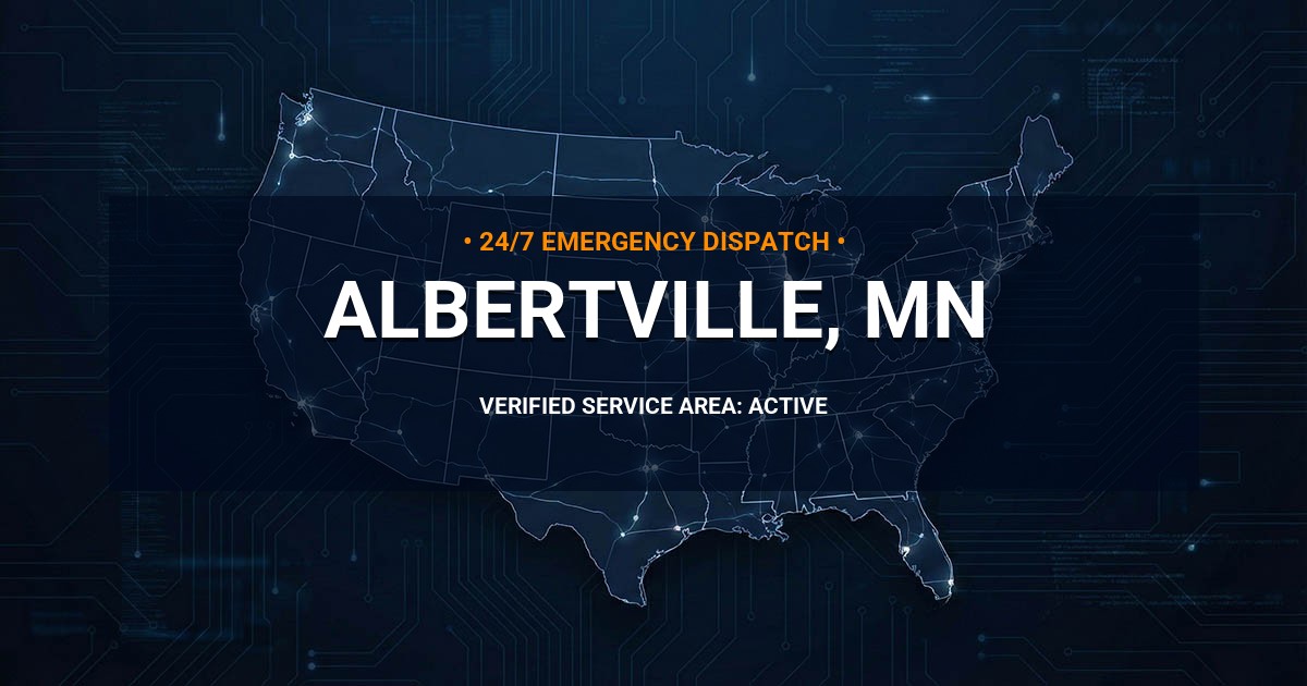 Emergency Plumbing Dispatch Map for Plumbing Services: Albertville, MN