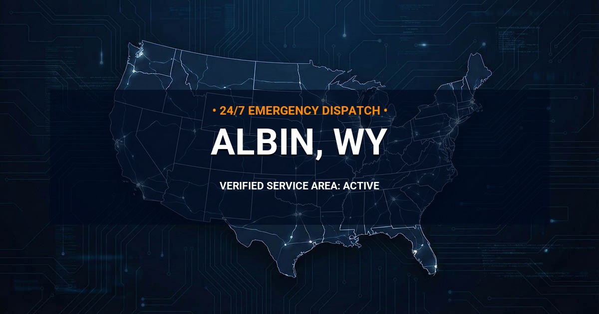 Emergency Plumbing Dispatch Map for Plumbing Services: Albin, WY