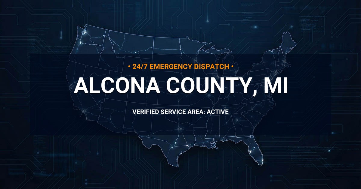 Emergency Plumbing Dispatch Map for Alcona County Plumbing Logistics