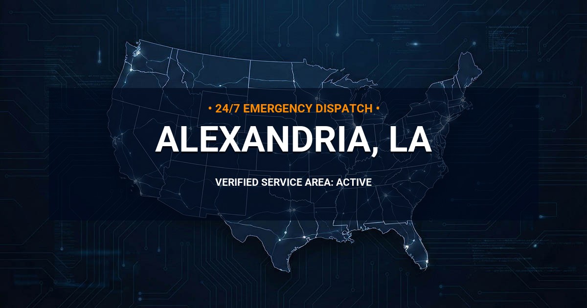 Emergency Plumbing Dispatch Map for Plumbing Services: Alexandria, LA