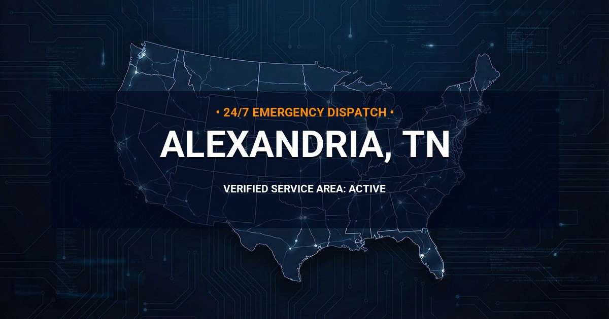 Emergency Plumbing Dispatch Map for Plumbing Services: Alexandria, TN