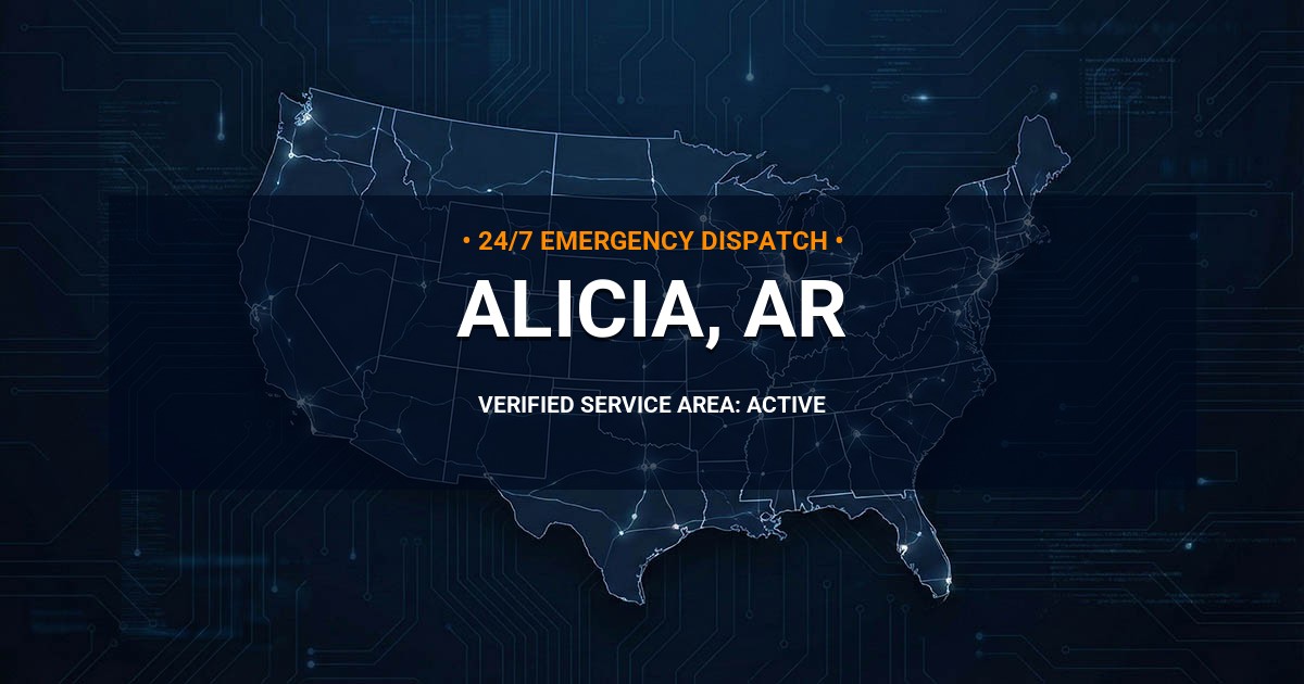 Emergency Plumbing Dispatch Map for Plumbing Services: Alicia, AR