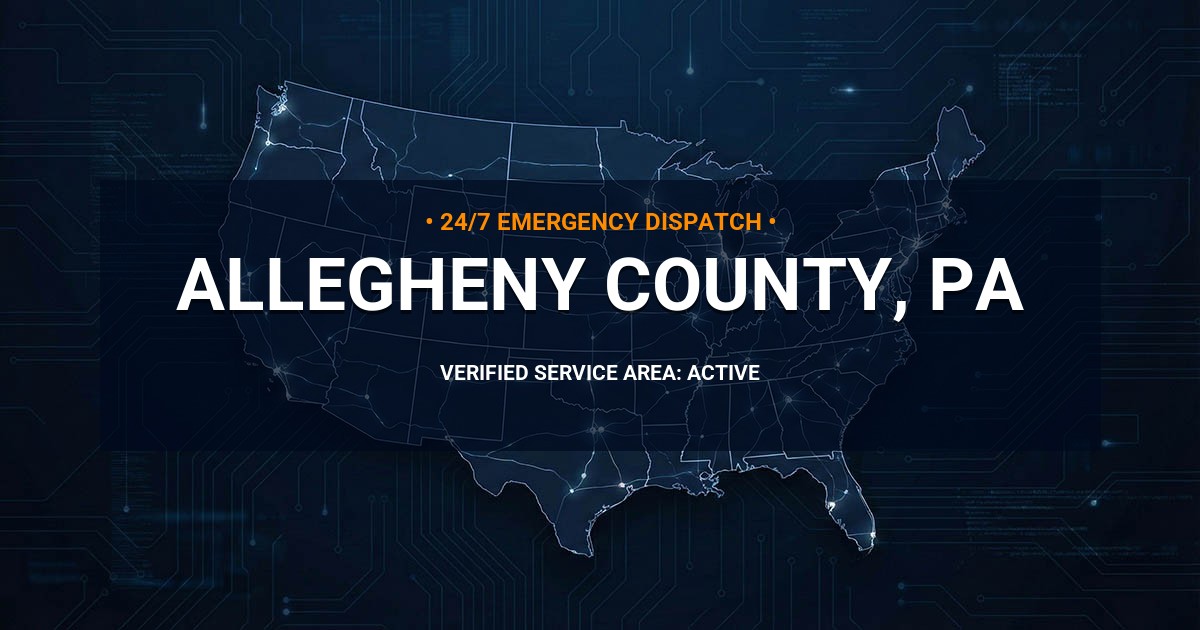 Emergency Plumbing Dispatch Map for Allegheny County Plumbing Logistics