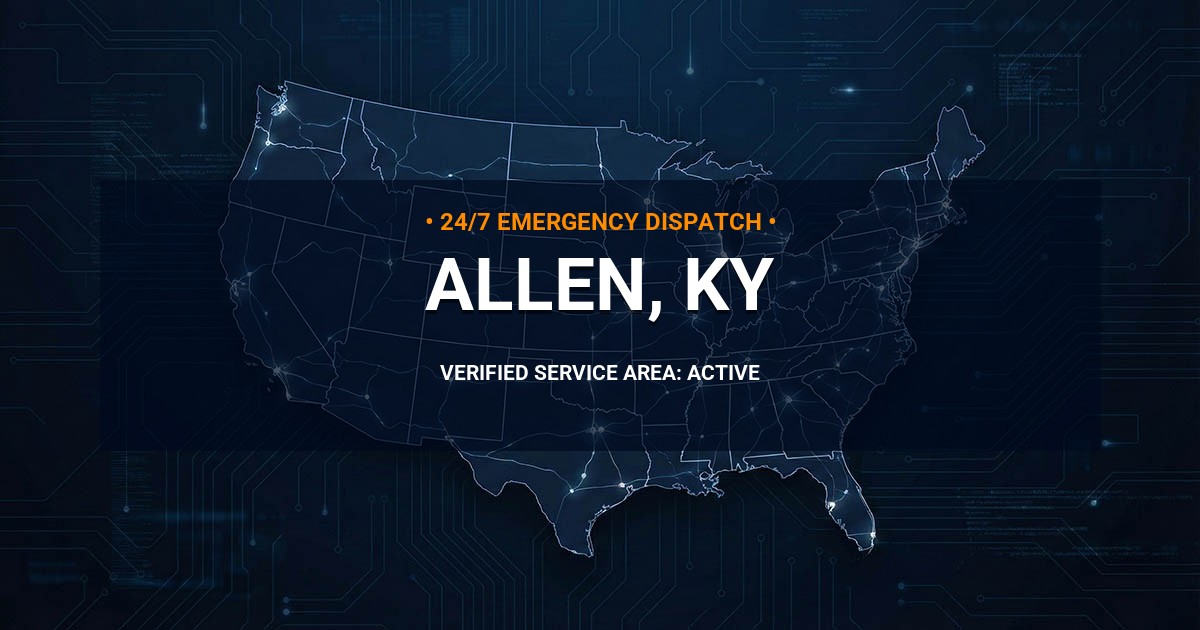 Emergency Plumbing Dispatch Map for Plumbing Services: Allen, KY