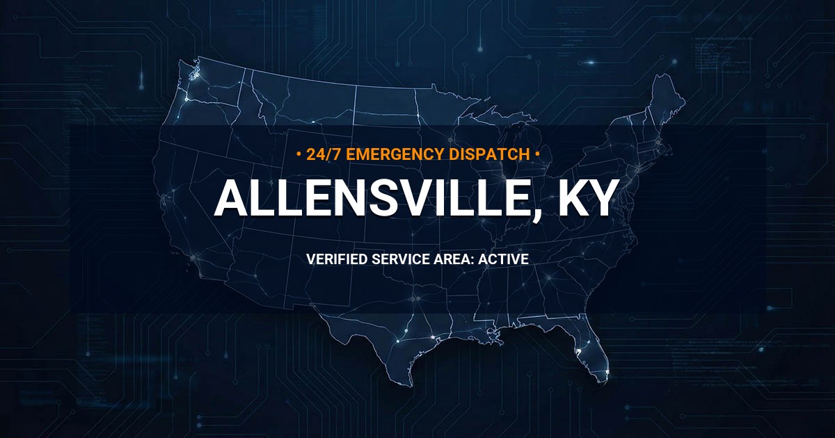 Emergency Plumbing Dispatch Map for Plumbing Services: Allensville, KY