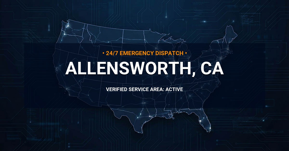 Emergency Plumbing Dispatch Map for Plumbing Services: Allensworth, CA