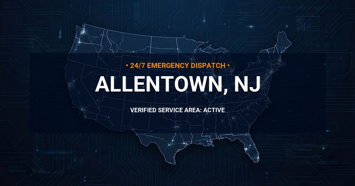 Emergency Plumbing Dispatch Map for Plumbing Services: Allentown, NJ