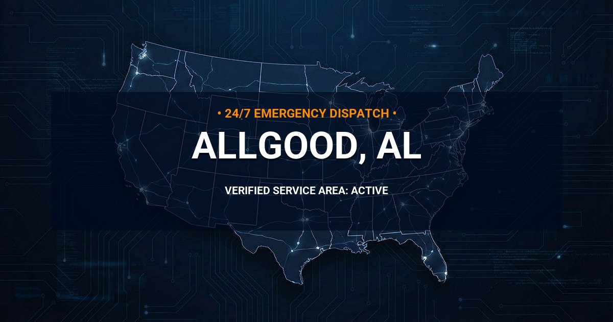 Emergency Plumbing Dispatch Map for Plumbing Services: Allgood, AL
