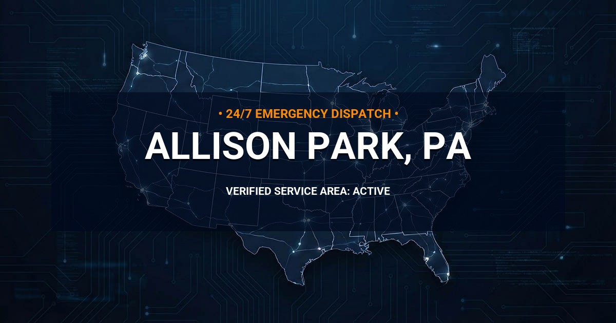 Emergency Plumbing Dispatch Map for Plumbing Services: Allison Park, PA