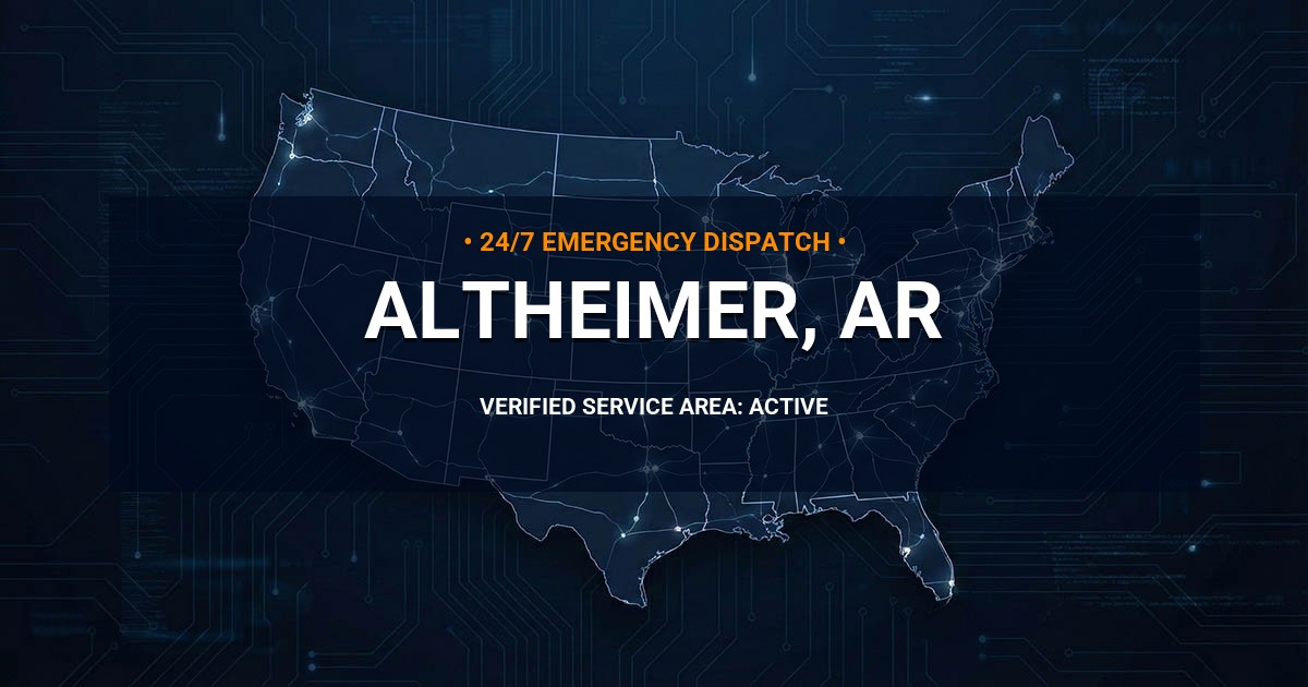 Emergency Plumbing Dispatch Map for Plumbing Services: Altheimer, AR