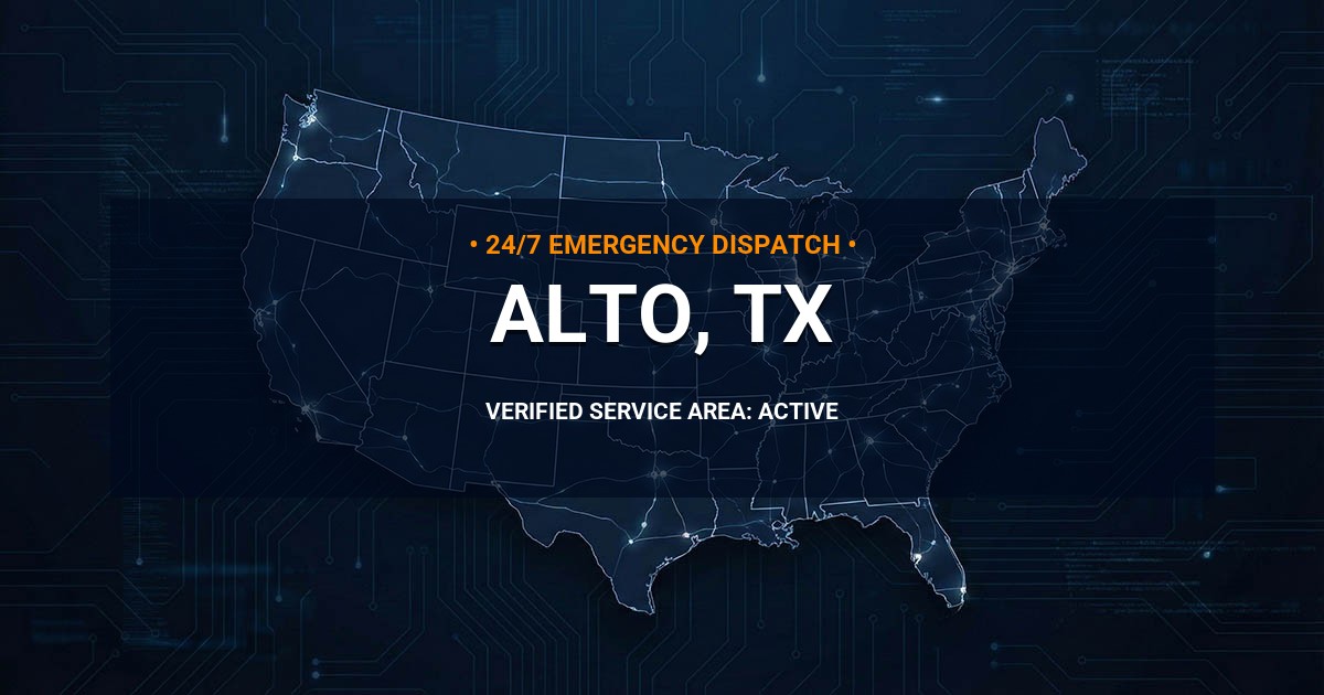 Emergency Plumbing Dispatch Map for Plumbing Services: Alto, TX