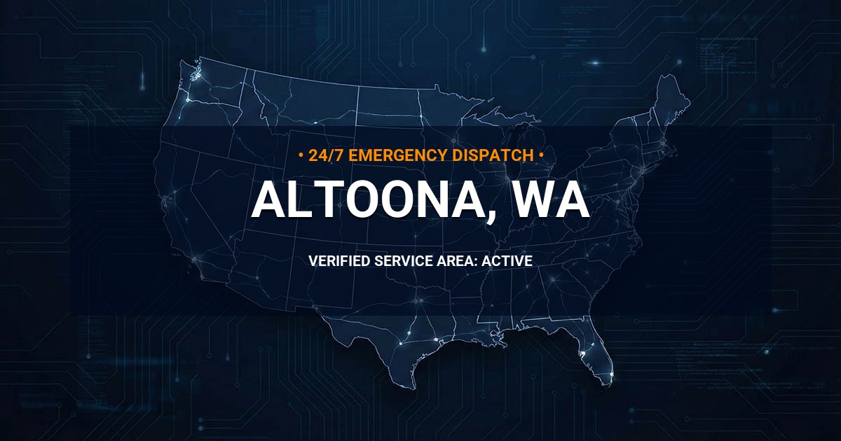 Emergency Plumbing Dispatch Map for Plumbing Services: Altoona, WA
