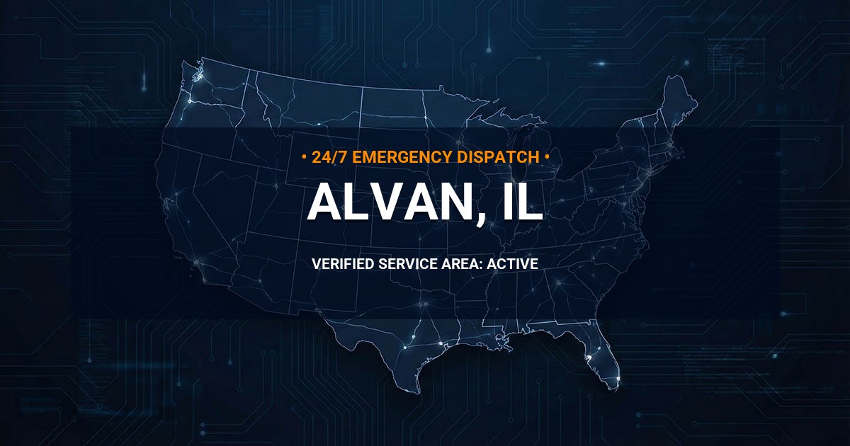 Emergency Plumbing Dispatch Map for Plumbing Services: Alvan, IL