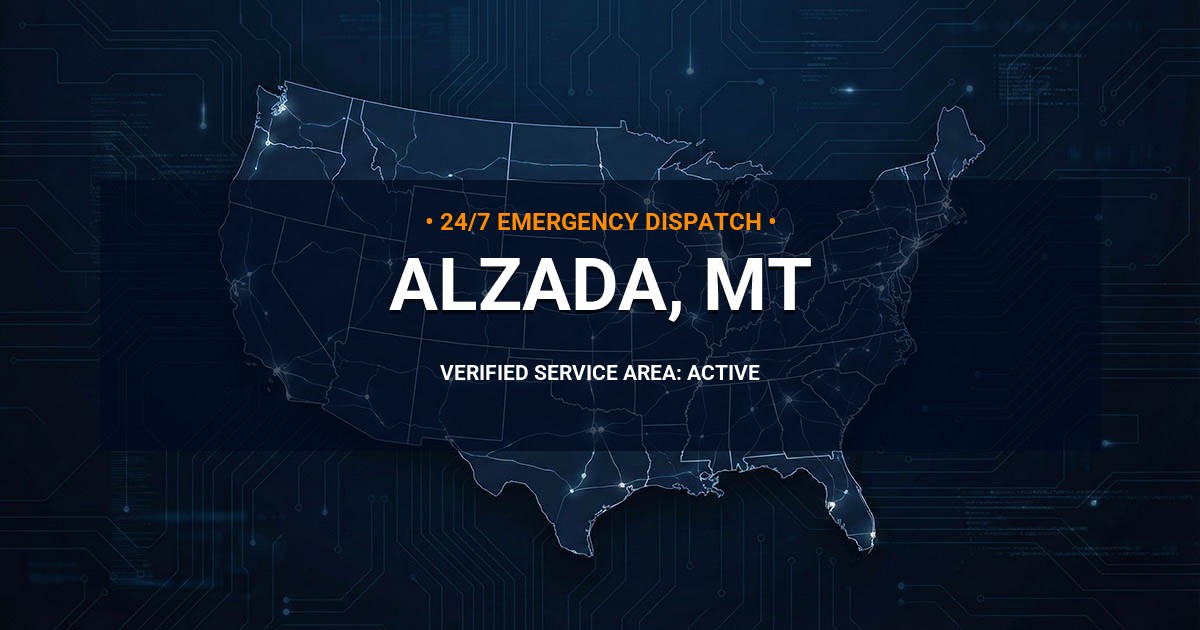 Emergency Plumbing Dispatch Map for Plumbing Services: Alzada, MT