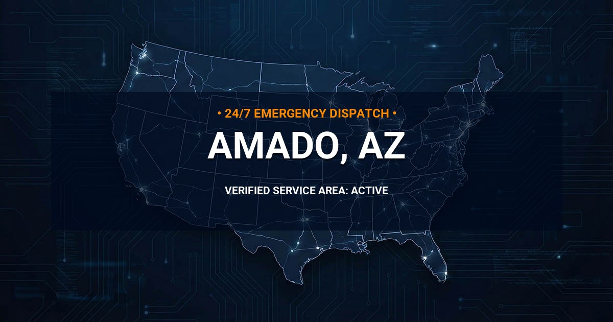 Emergency Plumbing Dispatch Map for Plumbing Services: Amado, AZ