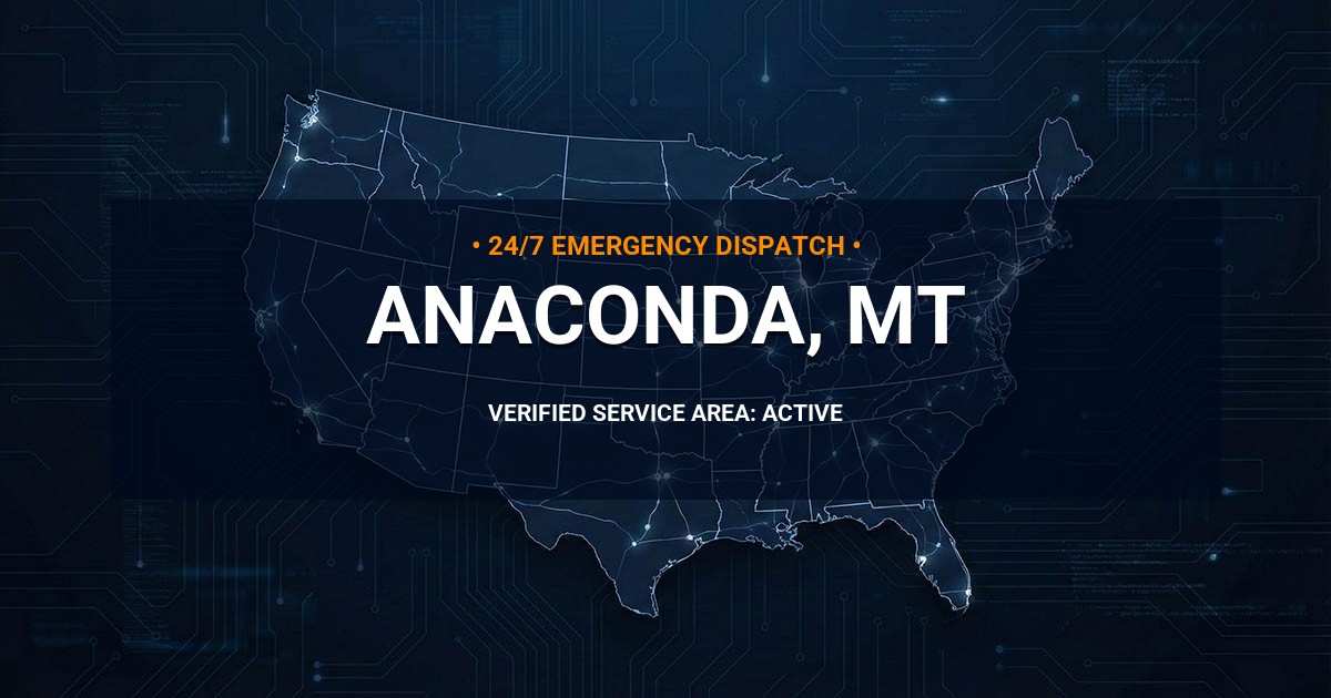 Emergency Plumbing Dispatch Map for Plumbing Services: Anaconda, MT