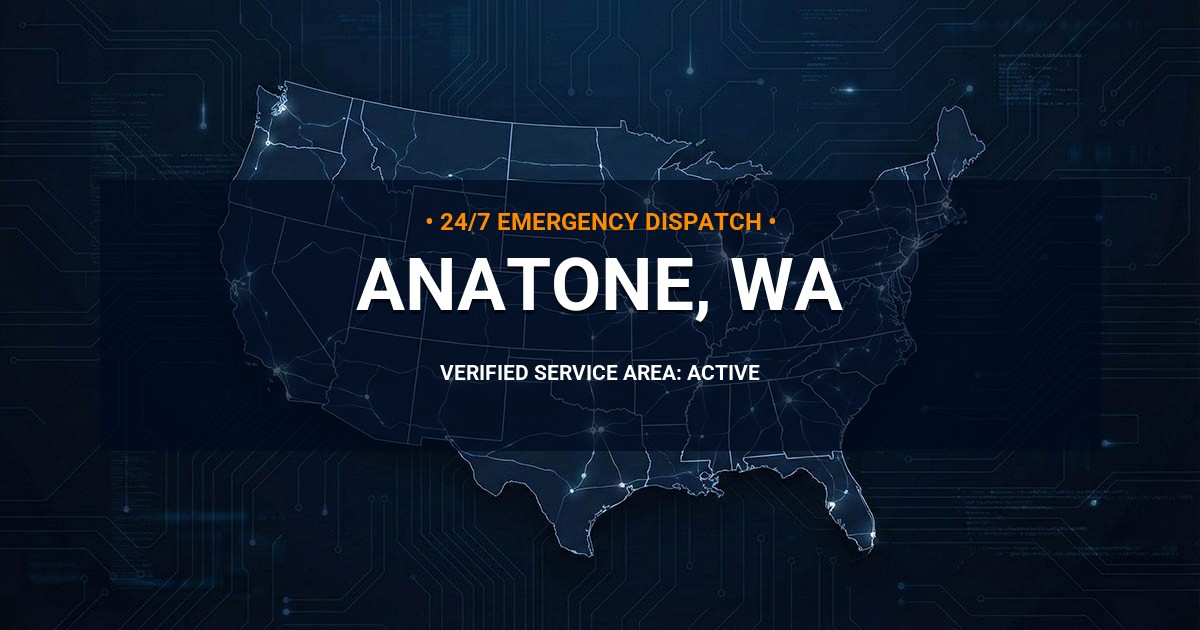 Emergency Plumbing Dispatch Map for Plumbing Services: Anatone, WA