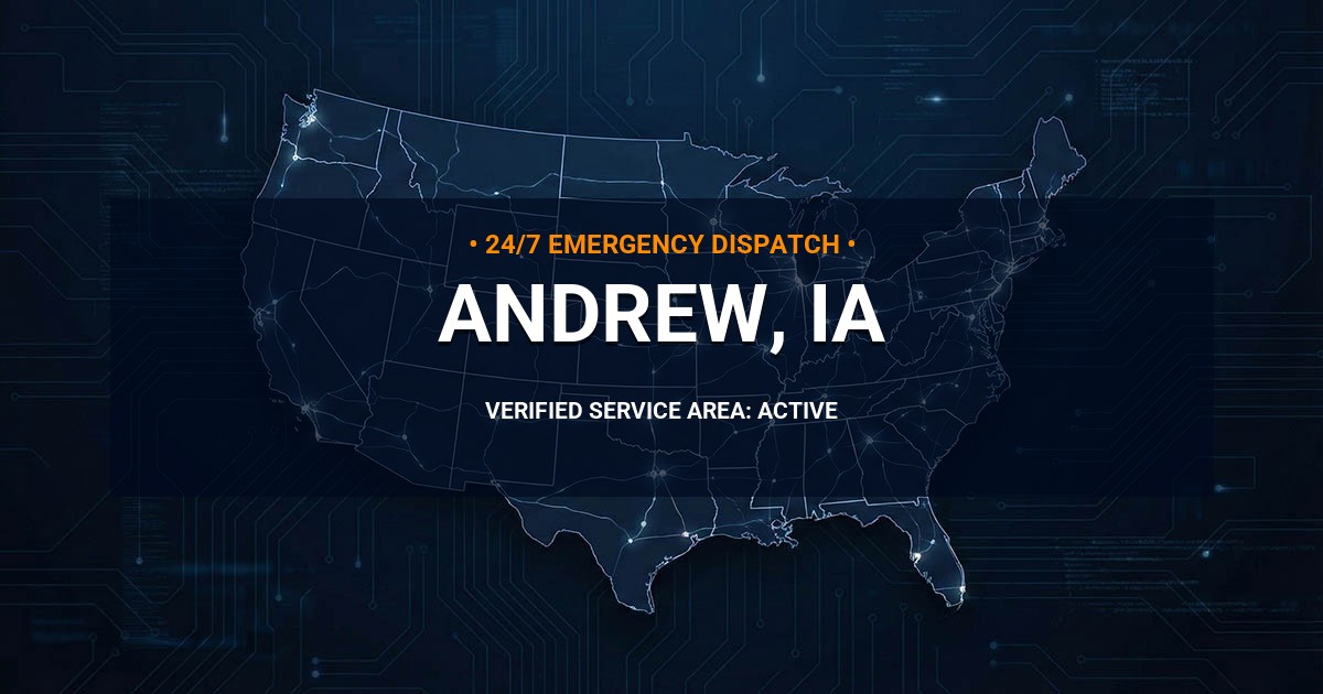 Emergency Plumbing Dispatch Map for Plumbing Services: Andrew, IA