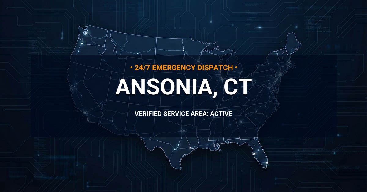 Emergency Plumbing Dispatch Map for Plumbing Services: Ansonia, CT