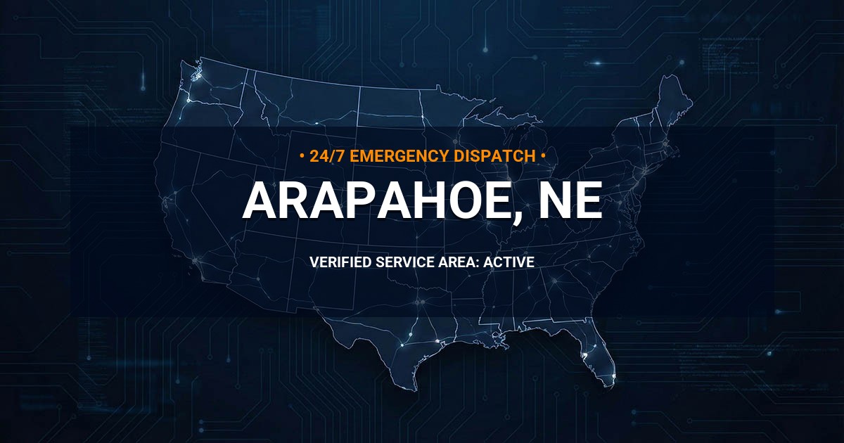 Emergency Plumbing Dispatch Map for Plumbing Services: Arapahoe, NE