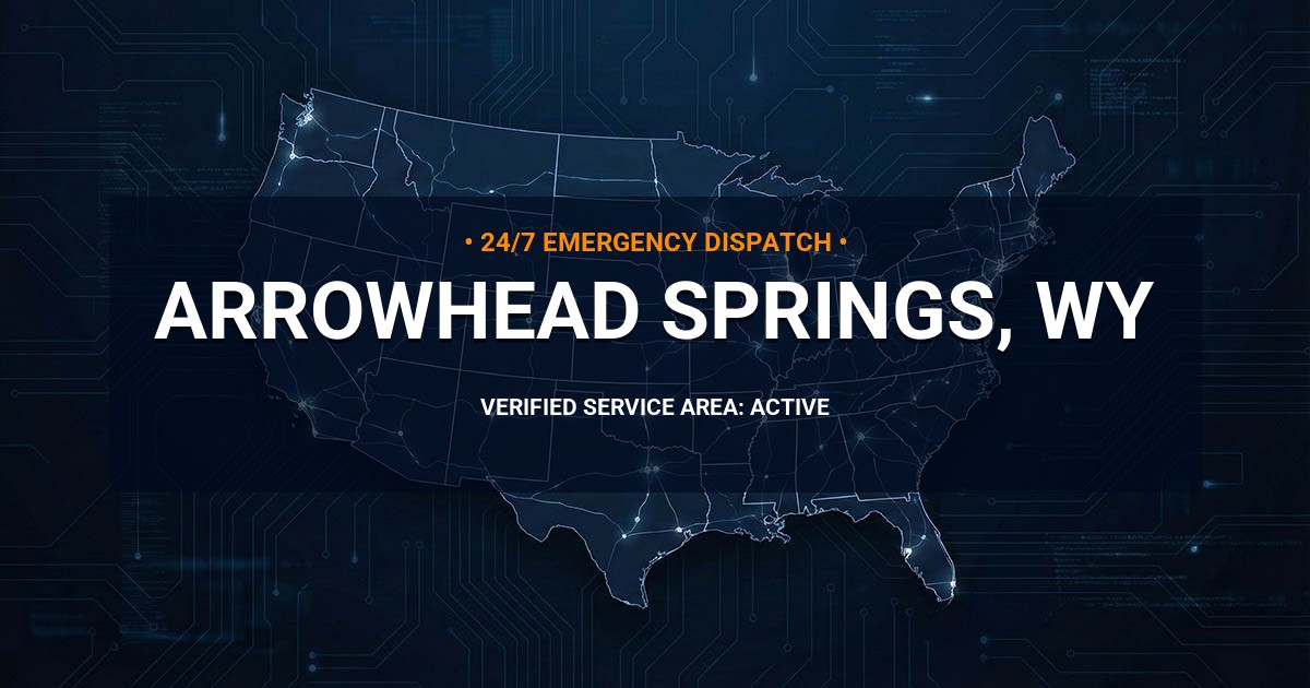 Emergency Plumbing Dispatch Map for Plumbing Services: Arrowhead Springs, WY