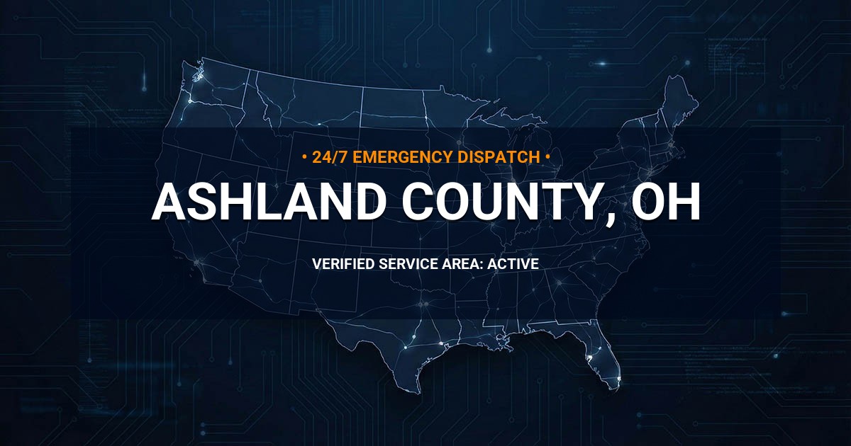 Emergency Plumbing Dispatch Map for Ashland County Plumbing Logistics