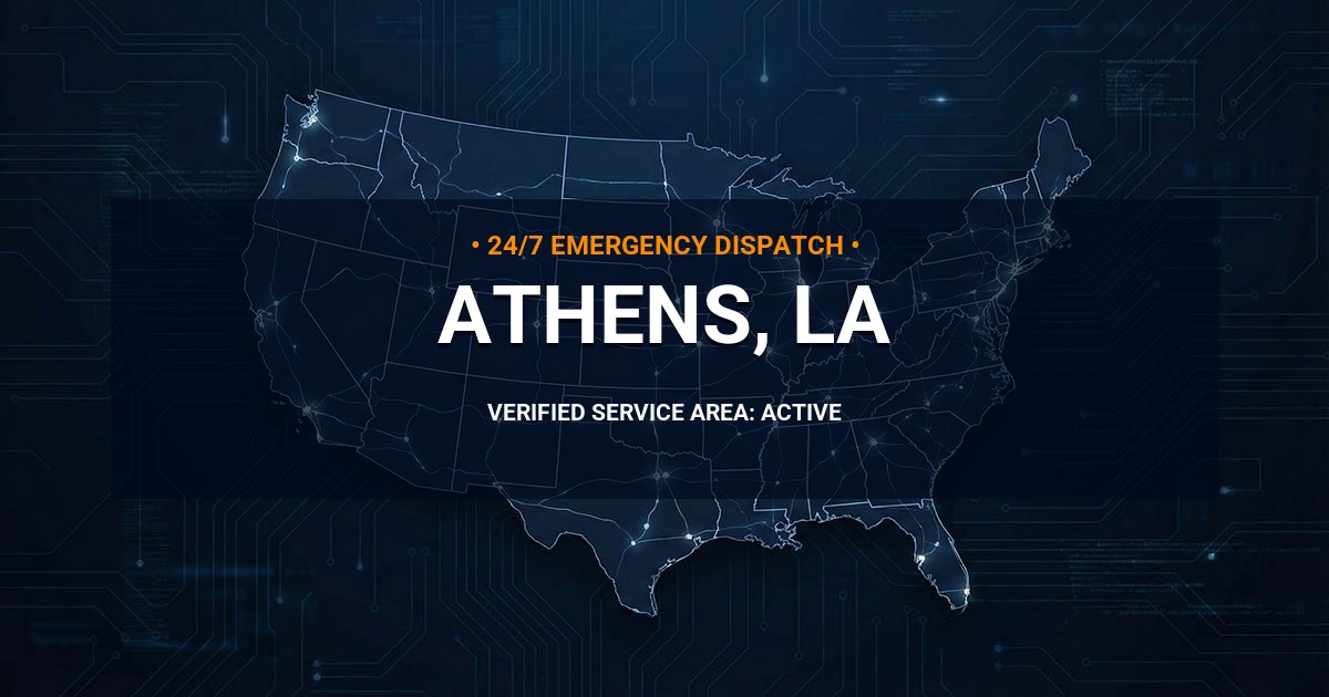 Emergency Plumbing Dispatch Map for Plumbing Services: Athens, LA