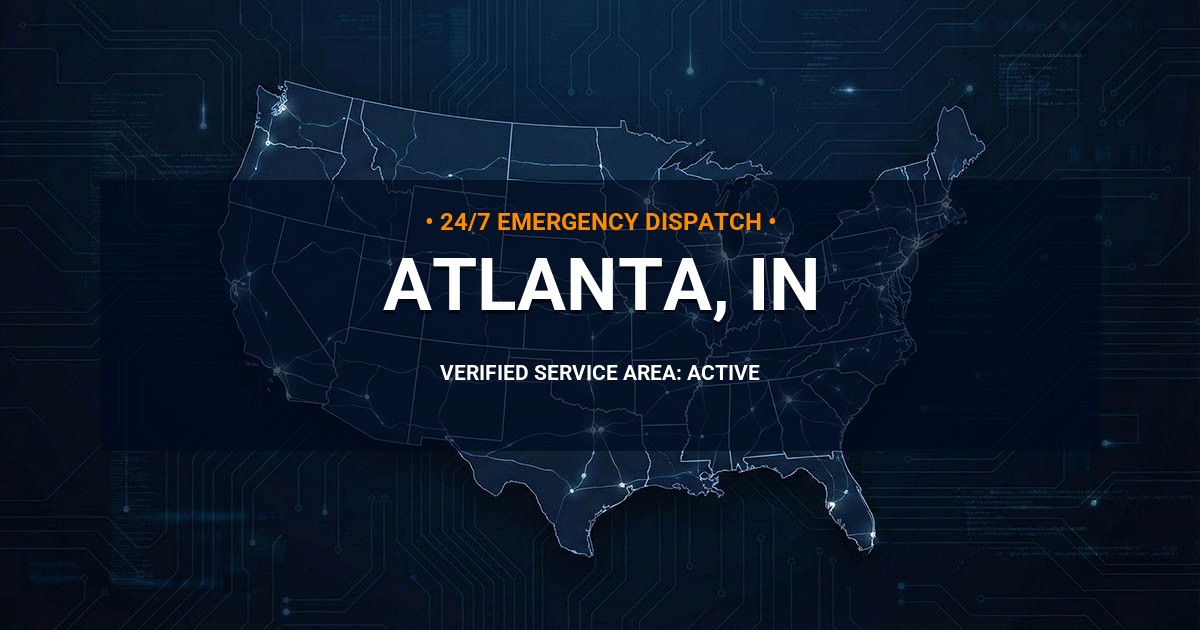 Emergency Plumbing Dispatch Map for Plumbing Services: Atlanta, IN