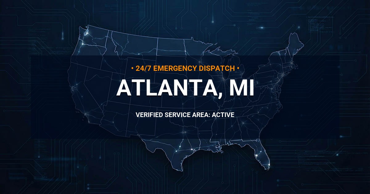 Emergency Plumbing Dispatch Map for Plumbing Services: Atlanta, MI