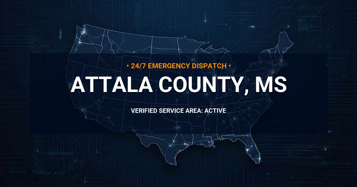 Emergency Plumbing Dispatch Map for Attala County Plumbing Logistics