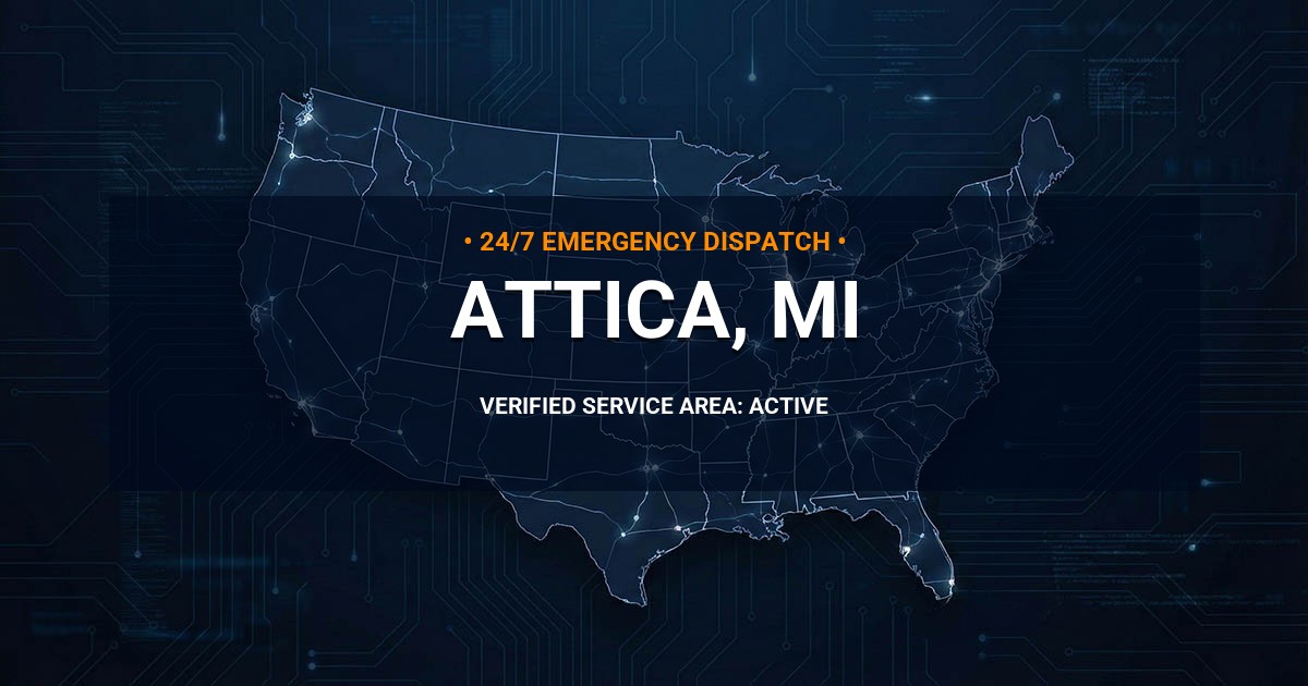 Emergency Plumbing Dispatch Map for Plumbing Services: Attica, MI