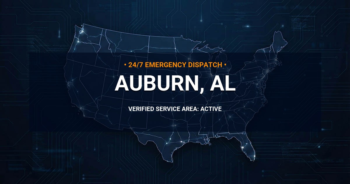 Emergency Plumbing Dispatch Map for Plumbing Services: Auburn, AL