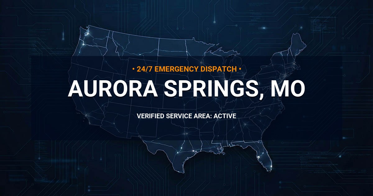 Emergency Plumbing Dispatch Map for Plumbing Services: Aurora Springs, MO