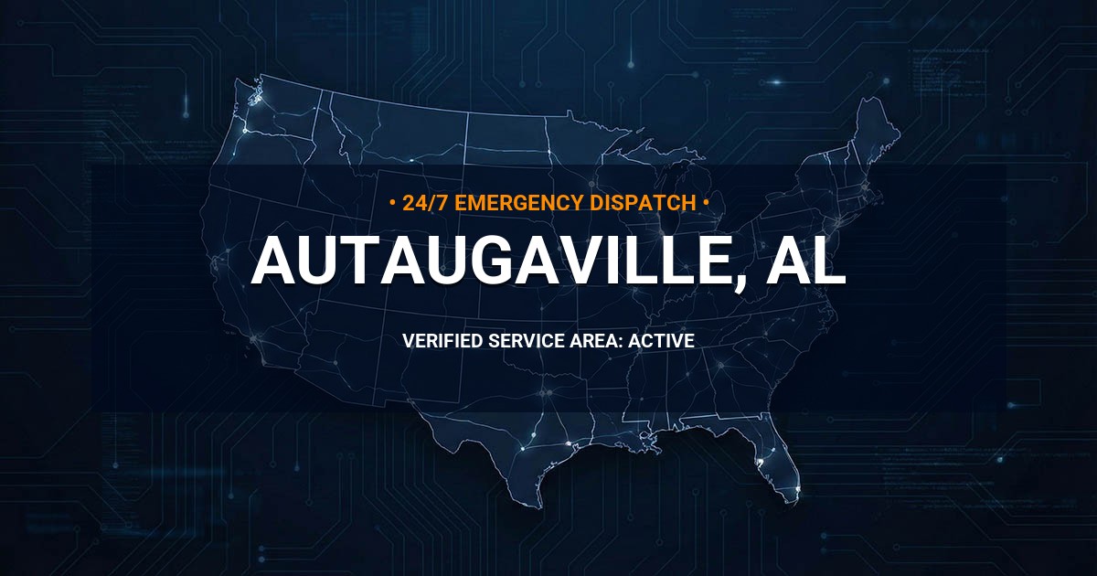 Emergency Plumbing Dispatch Map for Plumbing Services: Autaugaville, AL