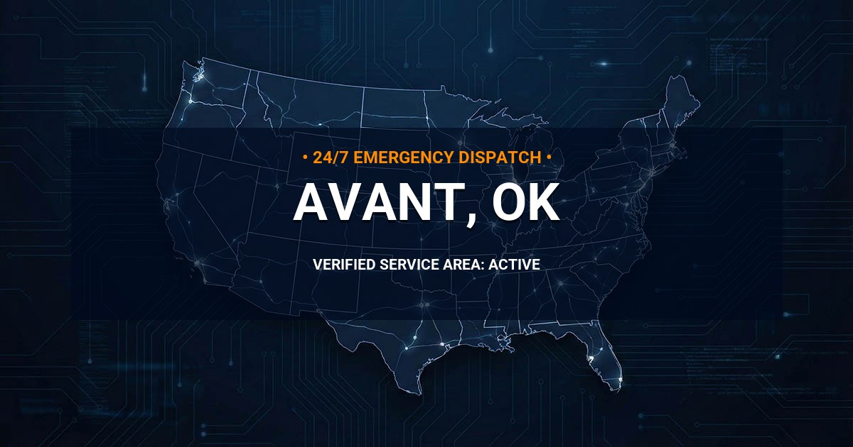 Emergency Plumbing Dispatch Map for Plumbing Services: Avant, OK