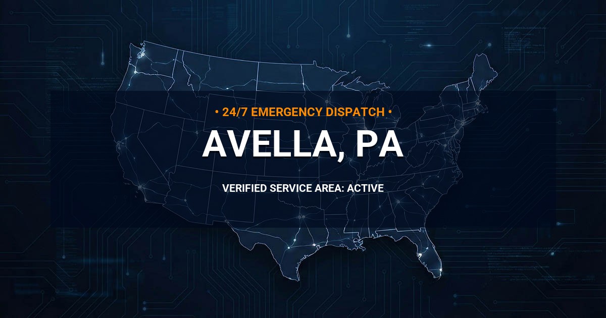 Emergency Plumbing Dispatch Map for Plumbing Services: Avella, PA