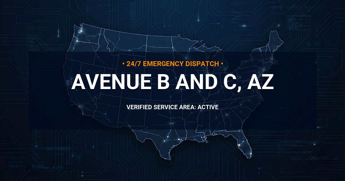 Emergency Plumbing Dispatch Map for Plumbing Services: Avenue B and C, AZ