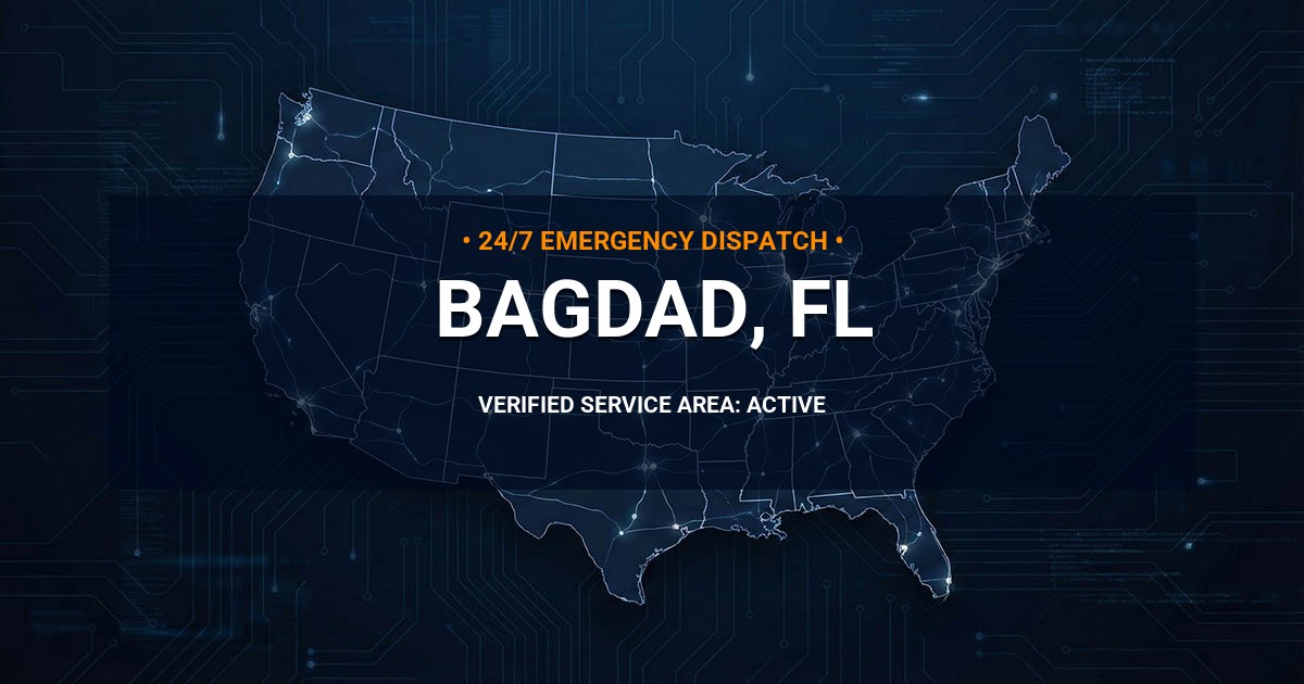 Emergency Plumbing Dispatch Map for Plumbing Services: Bagdad, FL