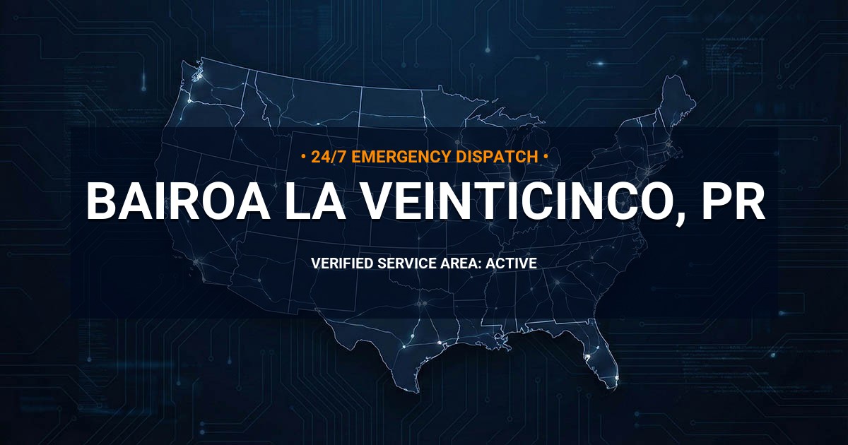 Emergency Plumbing Dispatch Map for Plumbing Services: Bairoa La Veinticinco, PR
