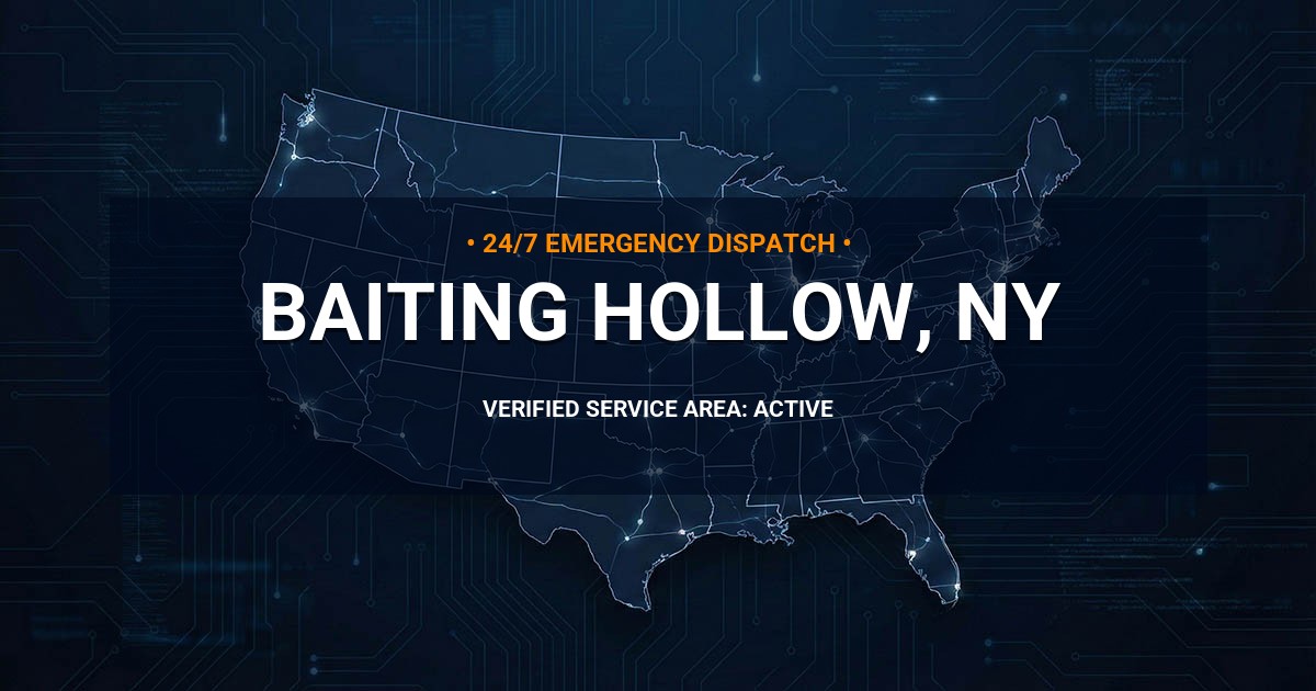 Emergency Plumbing Dispatch Map for Plumbing Services: Baiting Hollow, NY