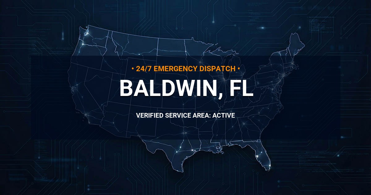 Emergency Plumbing Dispatch Map for Plumbing Services: Baldwin, FL