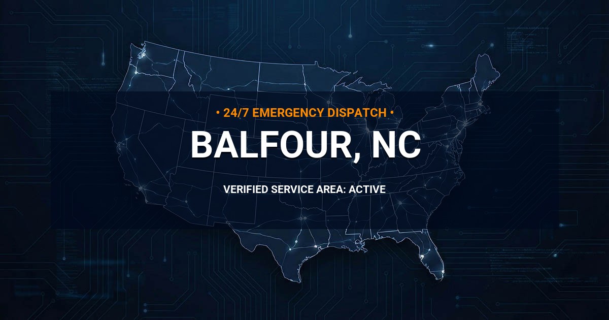 Emergency Plumbing Dispatch Map for Plumbing Services: Balfour, NC