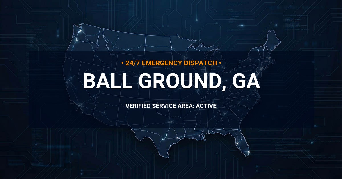 Emergency Plumbing Dispatch Map for Plumbing Services: Ball Ground, GA