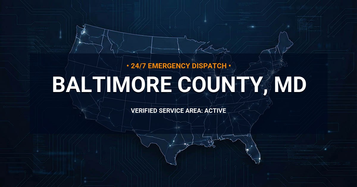 Emergency Plumbing Dispatch Map for Baltimore County Plumbing Logistics